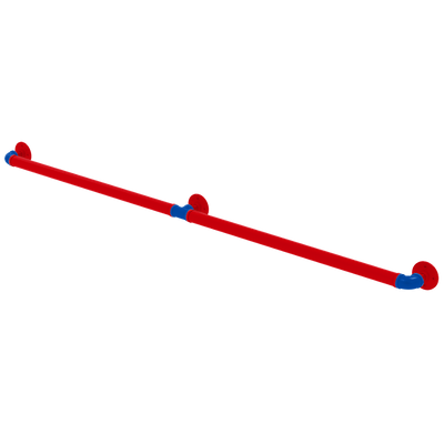 Collegiate Collection Extended 3 Post Grab Bar Lawrence Blue and Crimson Edition