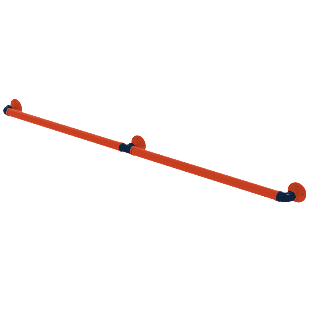 Collegiate Collection Extended 3 Post Grab Bar Champaign Orange and Blue Edition