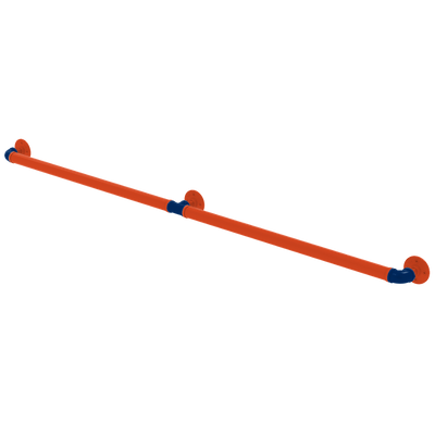 Collegiate Collection Extended 3 Post Grab Bar Charlottesville Orange and Blue Edition