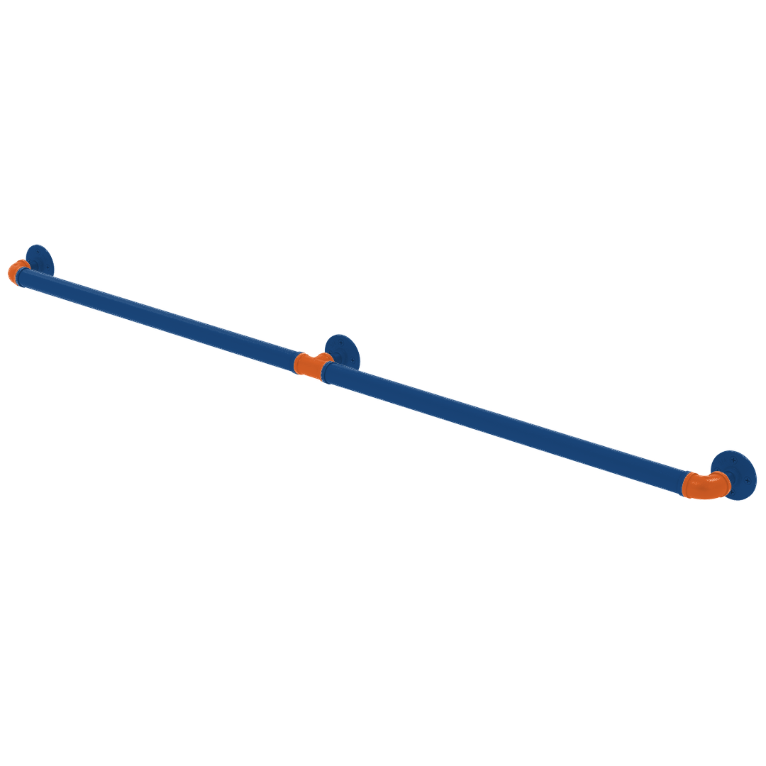Collegiate Collection Extended 3 Post Grab Bar Treasure Valley Blue and Orange Edition