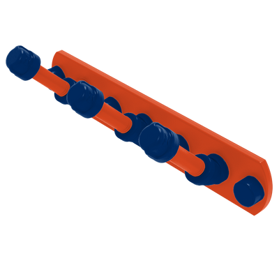 Collegiate Collection 3 Position Multi Hook Charlottesville Orange and Blue Edition