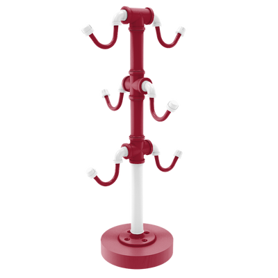 Collegiate Collection Countertop 6 Coffee Mug Holder Tidewater Red and White Edition