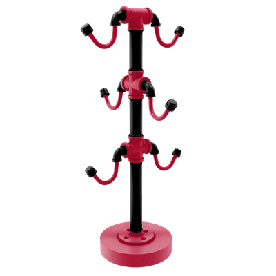 Collegiate Collection Countertop 6 Coffee Mug Holder Athens Red and Black Edition