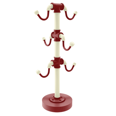 Collegiate Collection Countertop 6 Coffee Mug Holder Norman Crimson and Cream Edition
