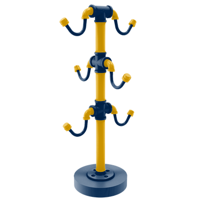 Collegiate Collection Countertop 6 Coffee Mug Holder Mountaineer State Blue and Gold Edition