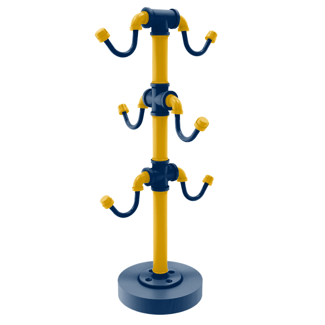 Collegiate Collection Countertop 6 Coffee Mug Holder Mountaineer State Blue and Gold Edition