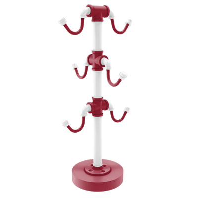 Collegiate Collection Countertop 6 Coffee Mug Holder Fayetteville Red and White Edition