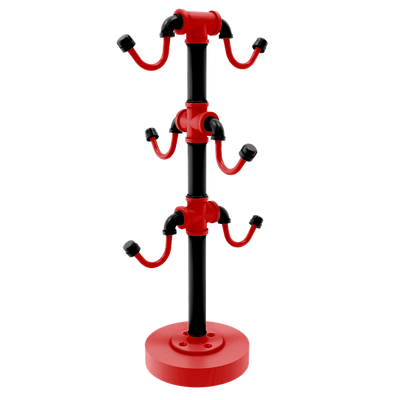 Collegiate Collection Countertop 6 Coffee Mug Holder Lubbock Red and Black Edition