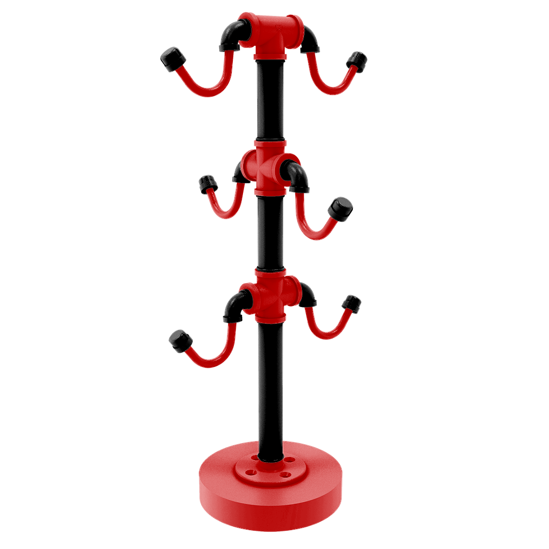 Collegiate Collection Countertop 6 Coffee Mug Holder Lubbock Red and Black Edition