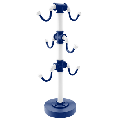 Collegiate Collection Countertop 6 Coffee Mug Holder Durham Blue and White Edition