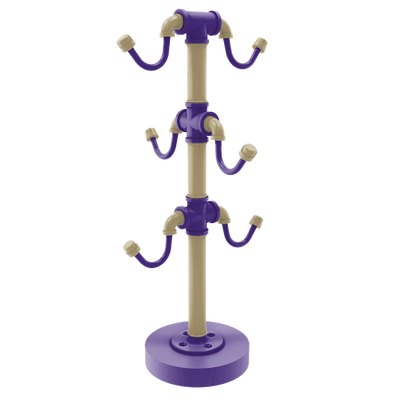 Collegiate Collection Countertop 6 Coffee Mug Holder Seattle Purple and Gold Edition