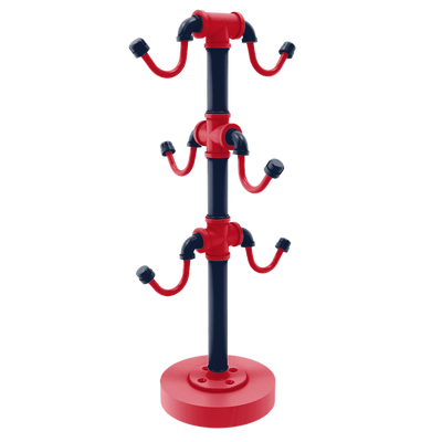 Collegiate Collection Countertop 6 Coffee Mug Holder Oxford Red and Navy Edition