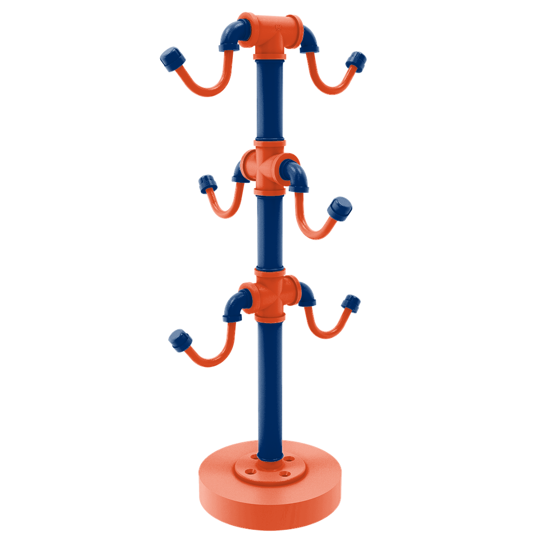 Collegiate Collection Countertop 6 Coffee Mug Holder Charlottesville Orange and Blue Edition