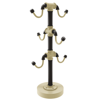 Collegiate Collection Countertop 6 Coffee Mug Holder Boulder Black and Gold Edition