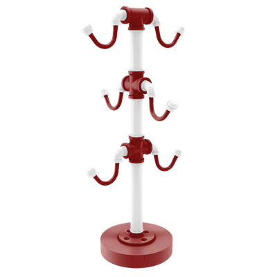 Collegiate Collection Countertop 6 Coffee Mug Holder Silicon Valley Red and White Edition
