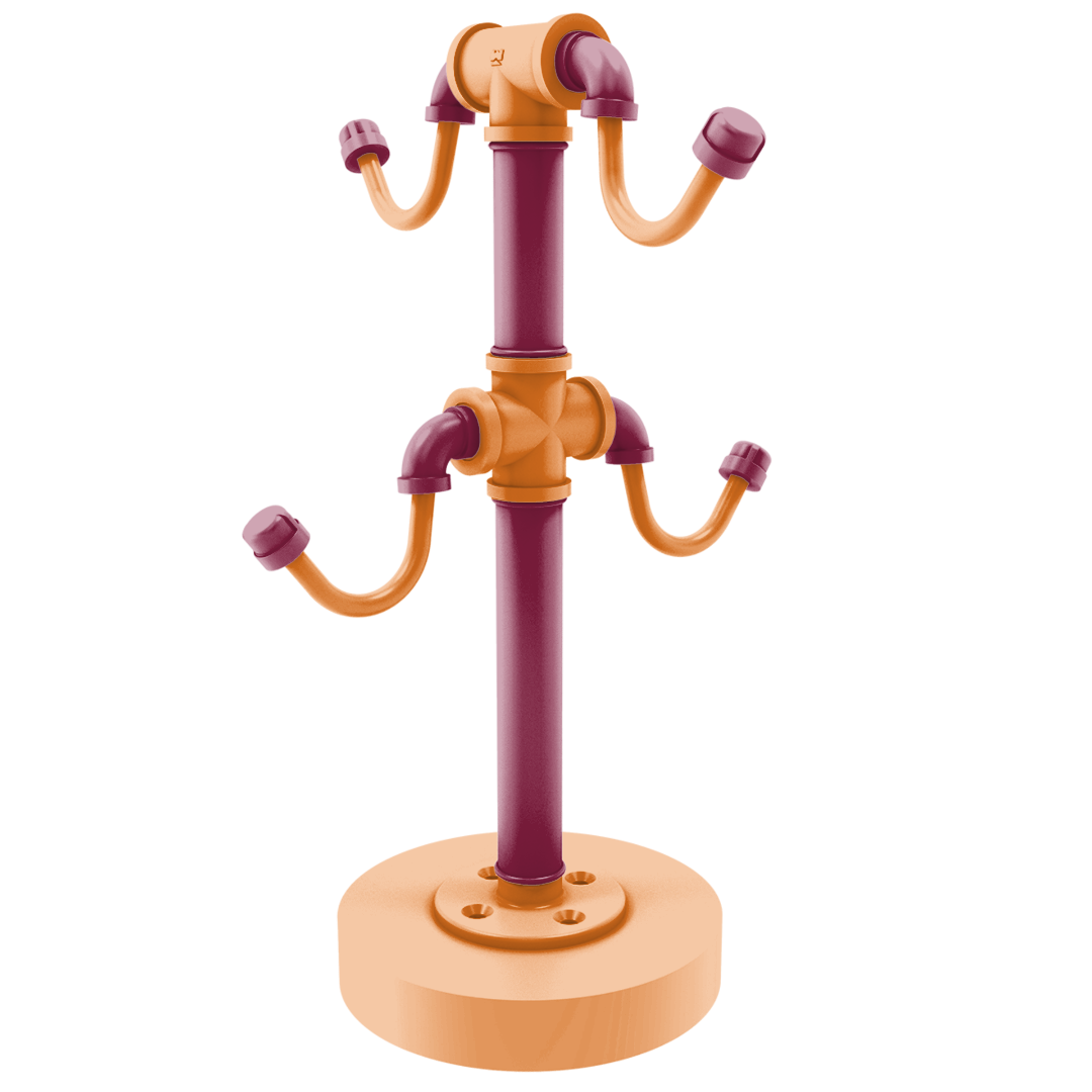 Collegiate Collection Countertop 4 Coffee Mug Holder Blacksburg Game Day Edition