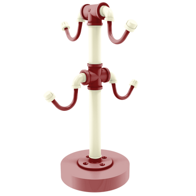 Collegiate Collection Countertop 4 Coffee Mug Holder Norman Crimson and Cream Edition