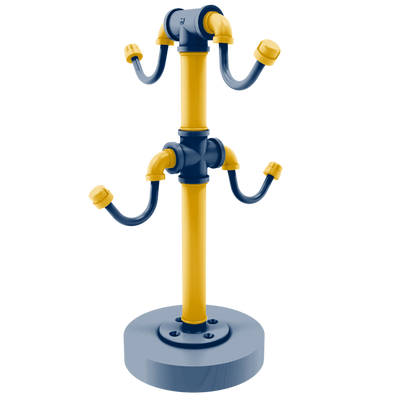 Collegiate Collection Countertop 4 Coffee Mug Holder Mountaineer State Blue and Gold Edition