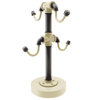 Collegiate Collection Countertop 4 Coffee Mug Holder Boulder Black and Gold Edition