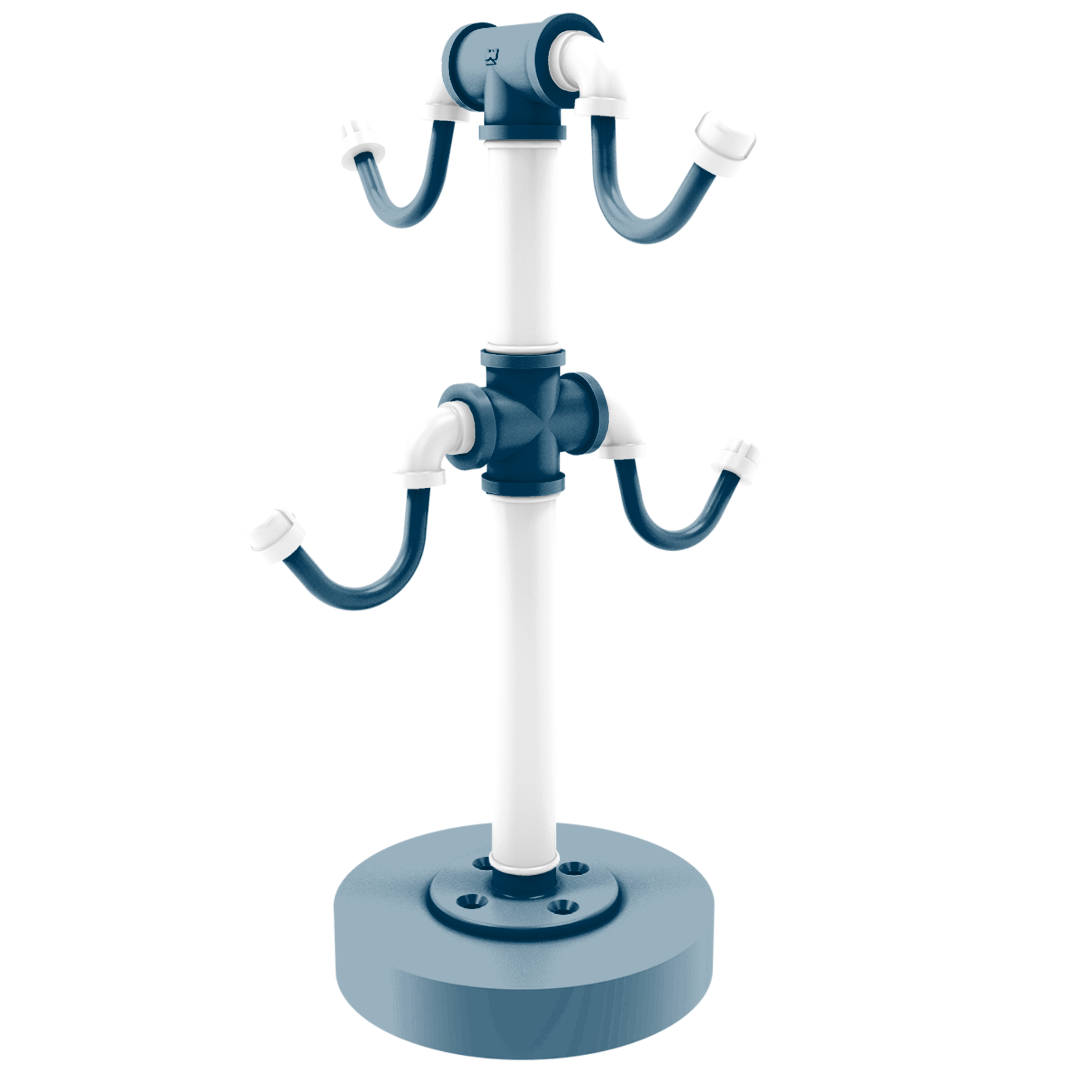 Collegiate Collection Countertop 4 Coffee Mug Holder Hartford Blue and White Edition