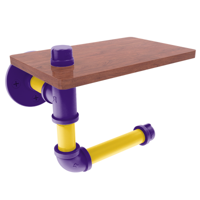 Collegiate Collection Toilet Paper Holder with Wood Shelf Bayou Bold Edition