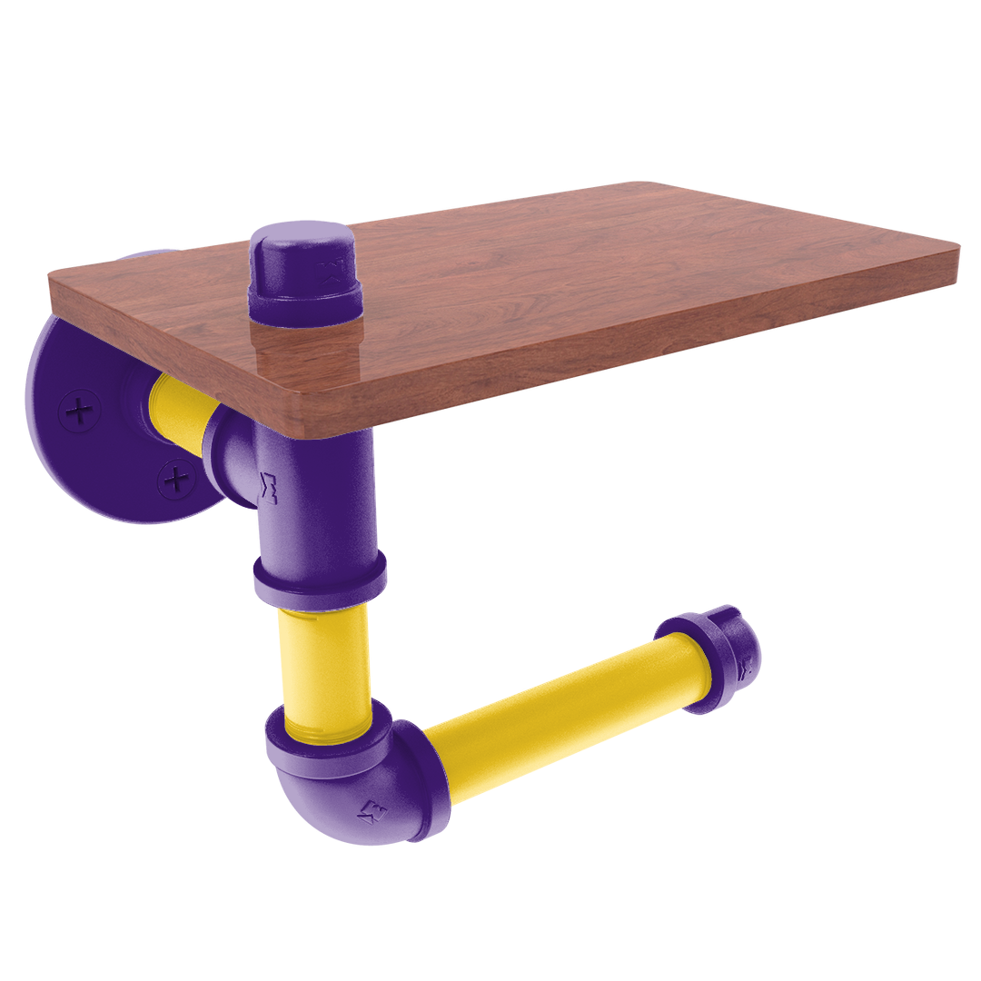 Collegiate Collection Toilet Paper Holder with Wood Shelf Bayou Bold Edition