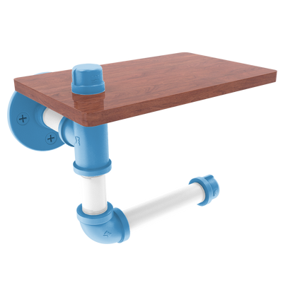 Collegiate Collection Toilet Paper Holder with Wood Shelf Chapel Hill Game Day Edition
