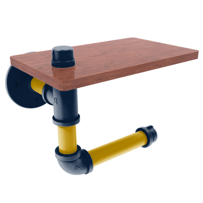 Collegiate Collection Toilet Paper Holder with Wood Shelf South Bend Game Day Edition