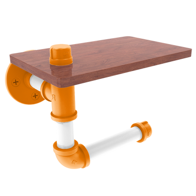 Collegiate Collection Toilet Paper Holder with Wood Shelf Knoxville Game Day Edition