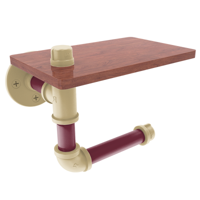 Collegiate Collection Toilet Paper Holder with Wood Shelf Tallahassee Garnet and Gold Edition