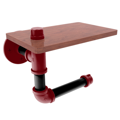 Collegiate Collection Toilet Paper Holder with Wood Shelf Columbia Garnet and Black Edition