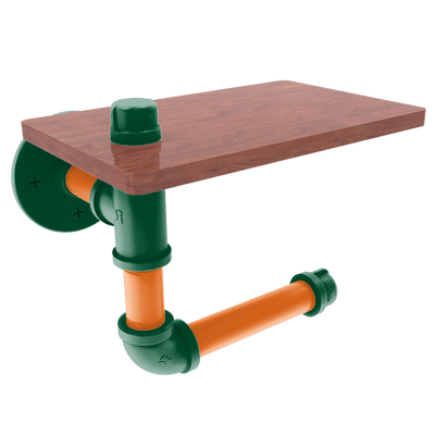 Collegiate Collection Toilet Paper Holder with Wood Shelf South Beach Game Day Edition