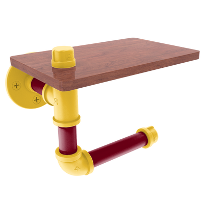 Collegiate Collection Toilet Paper Holder with Wood Shelf Twin Cities Maroon and Gold Edition