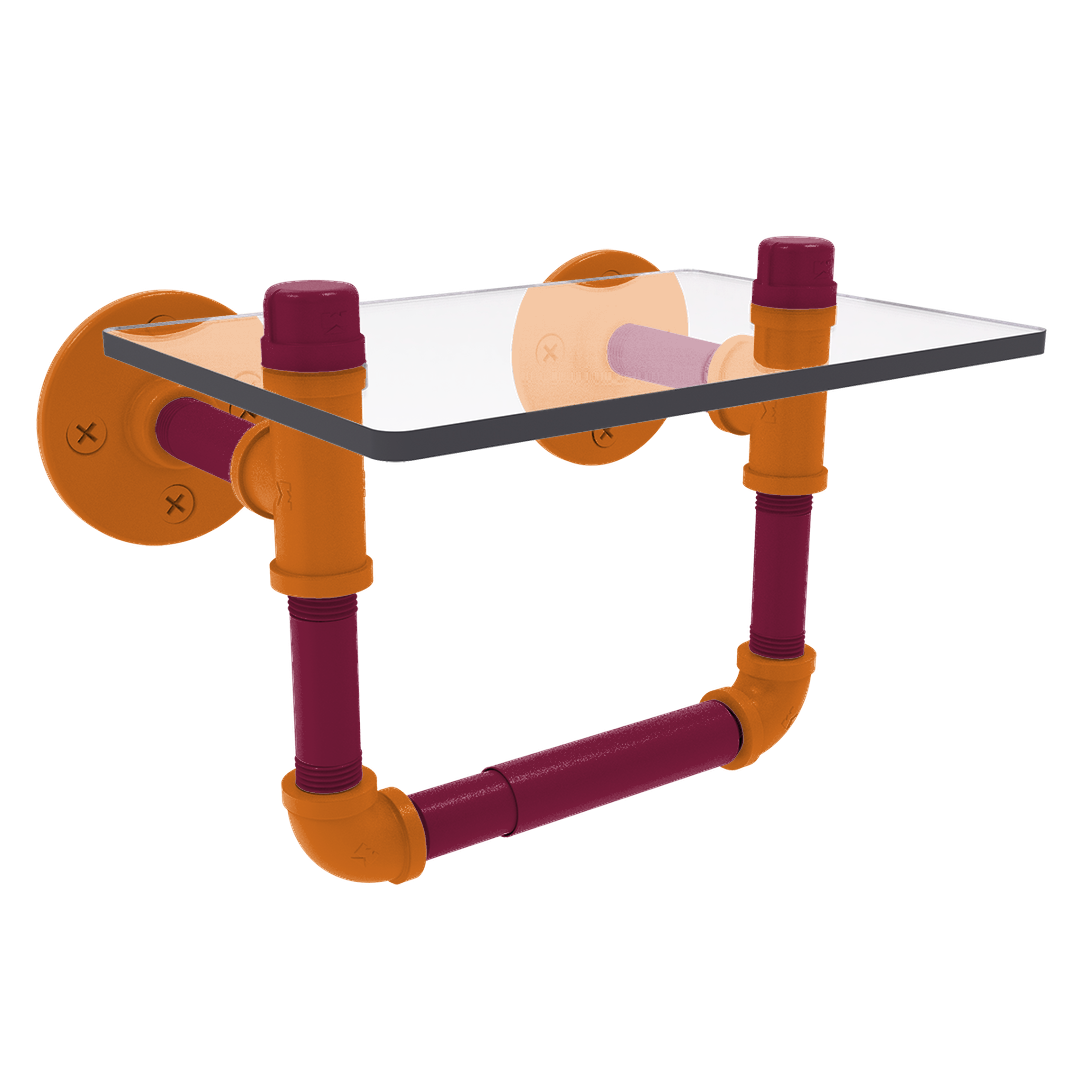 Collegiate Collection Toilet Tissue Holder with Glass Shelf Blacksburg Game Day Edition