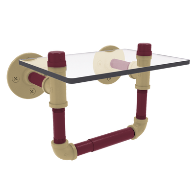 Collegiate Collection Toilet Tissue Holder with Glass Shelf Tallahassee Garnet and Gold Edition