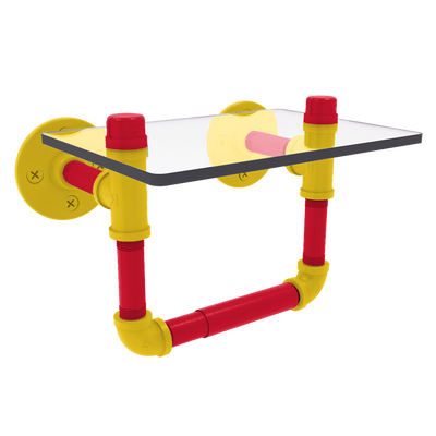 Collegiate Collection Toilet Tissue Holder with Glass Shelf Chesapeake Red Black and Gold Edition