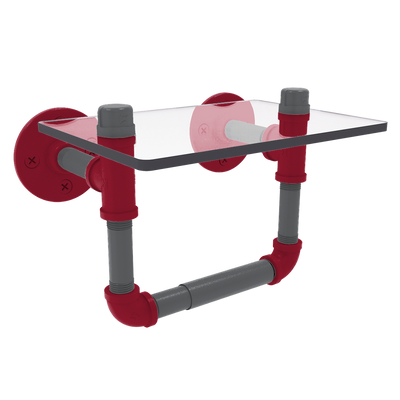 Collegiate Collection Toilet Tissue Holder with Glass Shelf Pullman Crimson and Gray Edition
