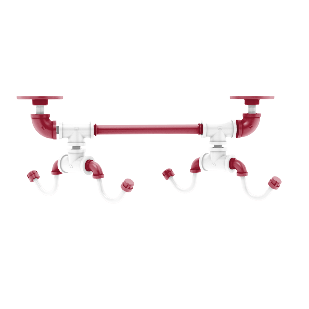 Collegiate Collection Under Cabinet 4 Coffee Mug Rack Hartford Tidewater Red and White Edition