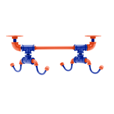 Collegiate Collection Under Cabinet 4 Coffee Mug Rack Hartford Swamp Blue and Orange Edition