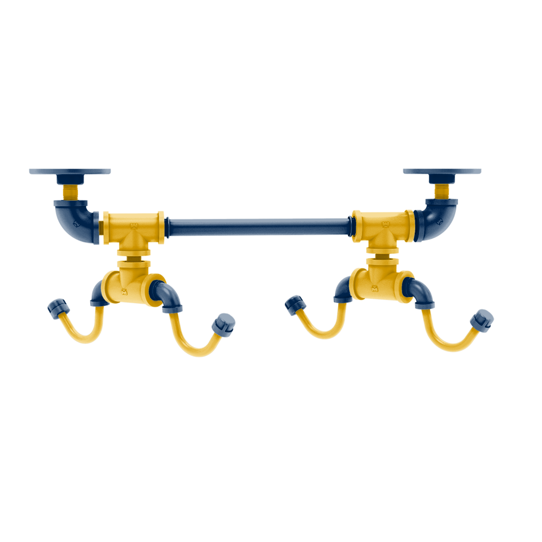 Collegiate Collection Under Cabinet 4 Coffee Mug Rack Hartford Mountaineer State Blue and Gold Edition