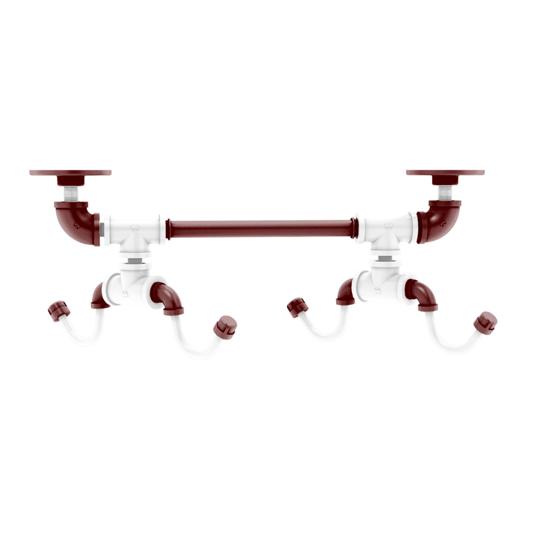 Collegiate Collection Under Cabinet 4 Coffee Mug Rack Hartford College Station Maroon and White Edition