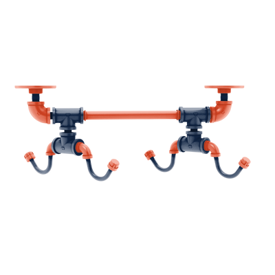 Collegiate Collection Under Cabinet 4 Coffee Mug Rack Hartford Champaign Orange and Blue Edition