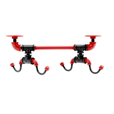 Collegiate Collection Under Cabinet 4 Coffee Mug Rack Hartford Lubbock Red and Black Edition