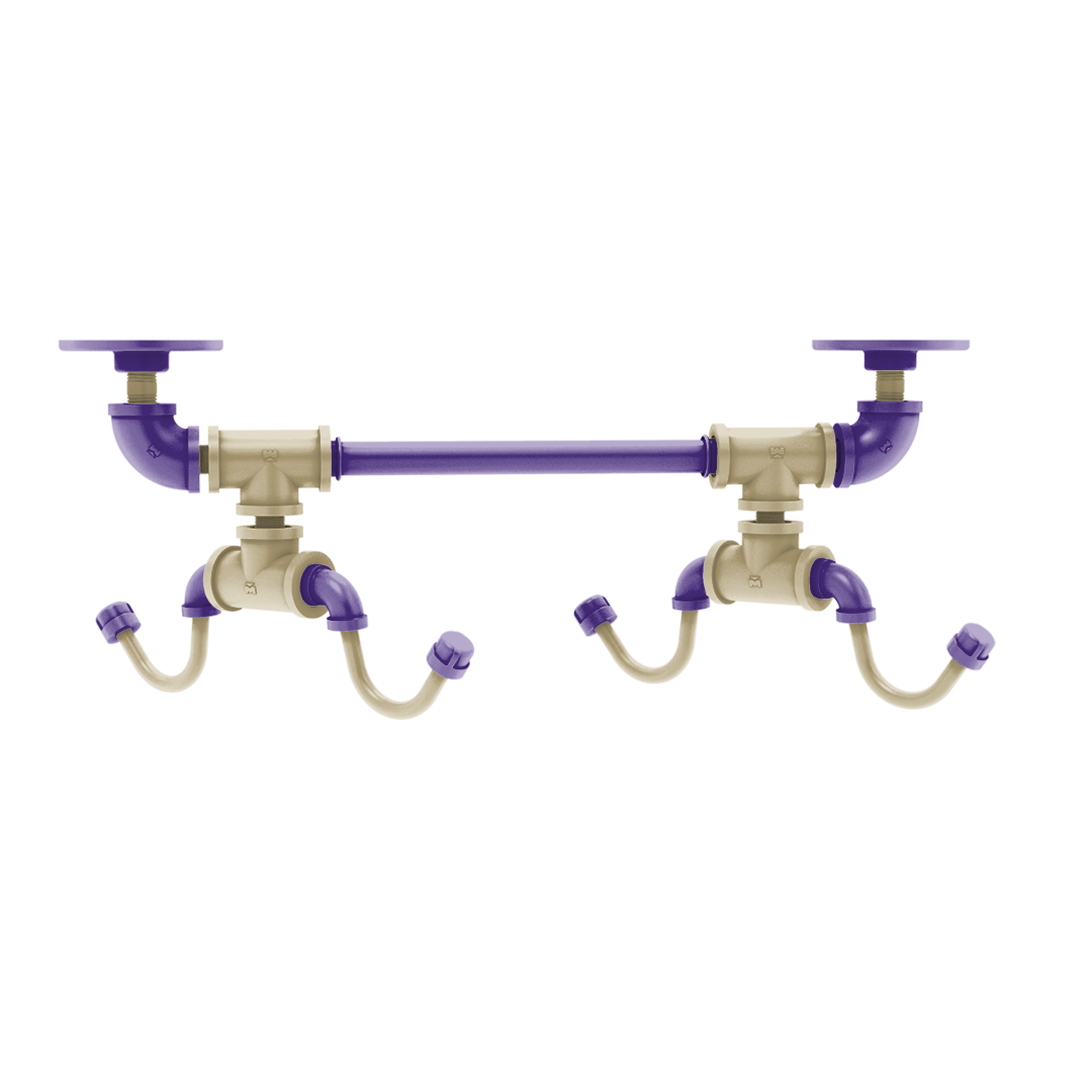 Collegiate Collection Under Cabinet 4 Coffee Mug Rack Hartford Seattle Purple and Gold Edition