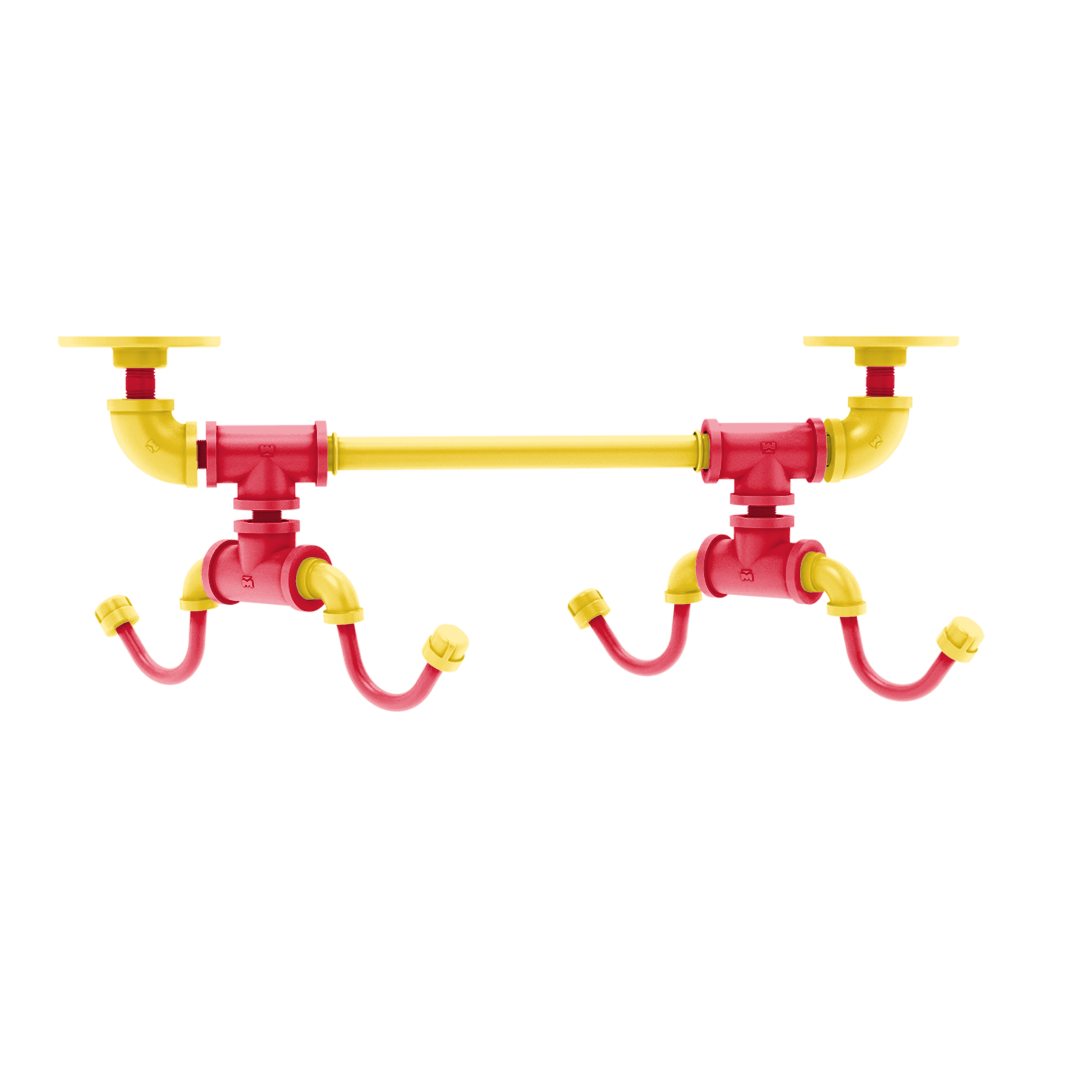 Collegiate Collection Under Cabinet 4 Coffee Mug Rack Hartford Chesapeake Red Black and Gold Edition