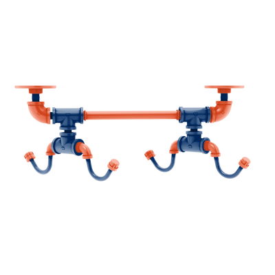 Collegiate Collection Under Cabinet 4 Coffee Mug Rack Hartford Charlottesville Orange and Blue Edition