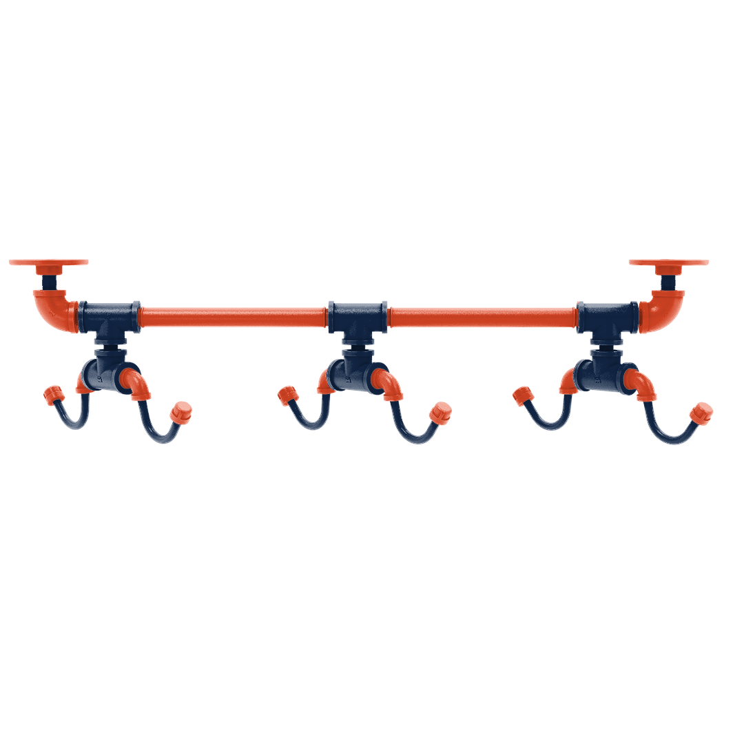 Collegiate Collection Under Cabinet 6 Coffee Mug Rack Champaign Orange and Blue Edition