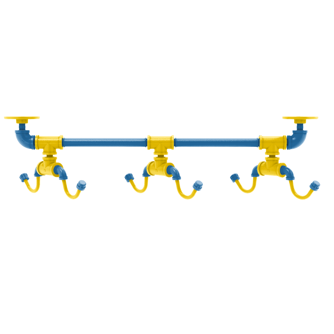 Collegiate Collection Under Cabinet 6 Coffee Mug Rack Westwood Blue and Gold Edition