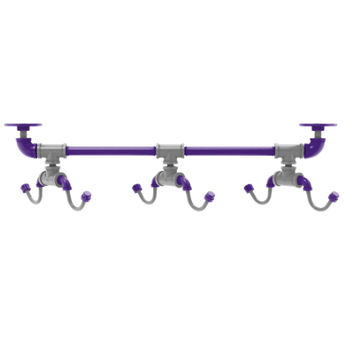 Collegiate Collection Under Cabinet 6 Coffee Mug Rack Flint Hills Purple and Silver Edition