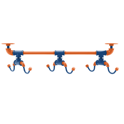 Collegiate Collection Under Cabinet 6 Coffee Mug Rack Treasure Valley Blue and Orange Edition